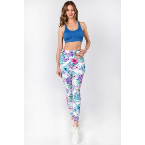 Active High Rise Tropical Floral Printed Leggings - Picture 5 of 6